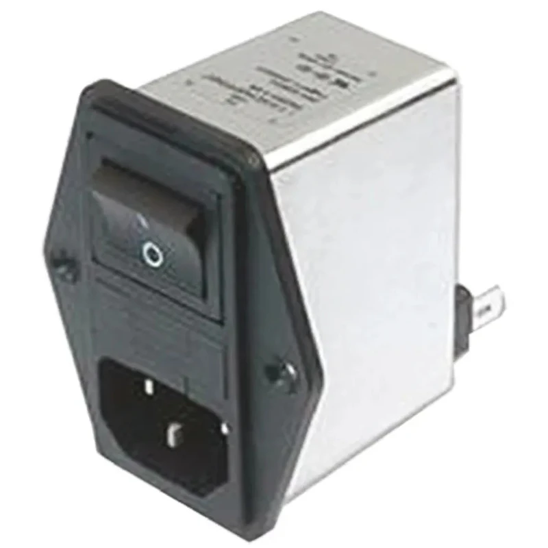 Schaffner 250V ac 1.2A 2 Pole Flange IEC Filter Male Connector with 1 Fuse FN283-1-06