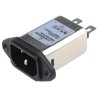 Schaffner 250V AC 10A Flange IEC Filter Male Faston FN9222R-10-06