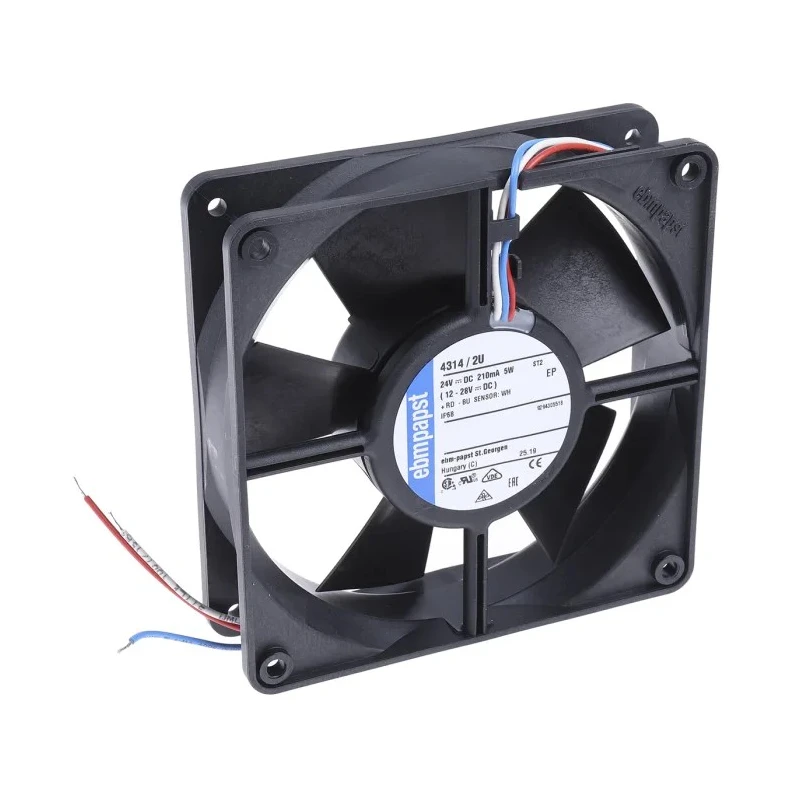 ebm-papst 4300 Series Axial Fan 24V dc 5W 170 m³/h 2800 rpm IP68 Ball Bearing 119 x 32 mm 