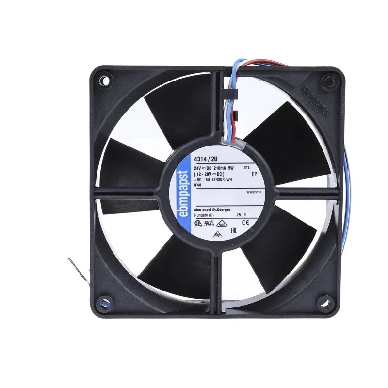 ebm-papst 4300 Series Axial Fan 24V dc 5W 170 m³/h 2800 rpm IP68 Ball Bearing 119 x 32 mm 
