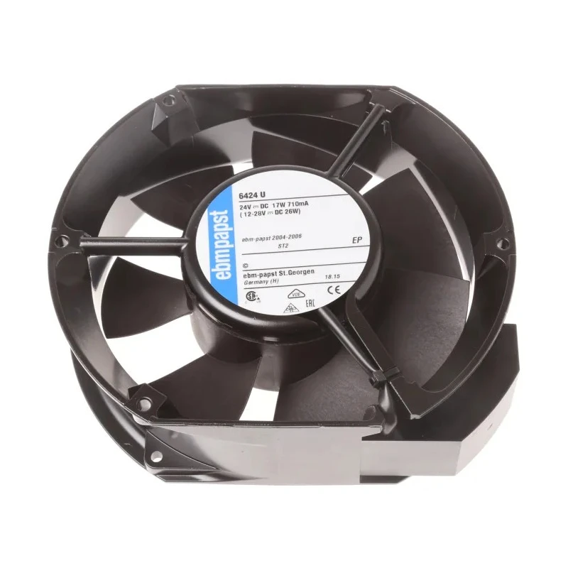 ebm-papst 6400 Series Axial Fan 24V DC 17W 410 m³/h IP68 172x150x51 mm 