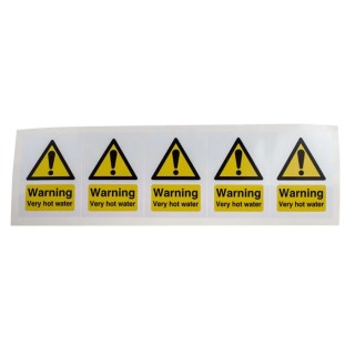 RS PRO Vinyl Safety Label Warning Very Hot Water Text 70 mm x 50 mm 776-0954