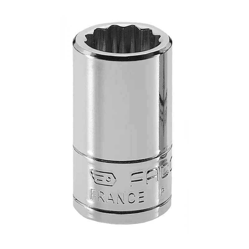 Facom 1/4 in Drive 3/8 in 12 Point Square Drive Socket 22mm Overall Length R.3/8E