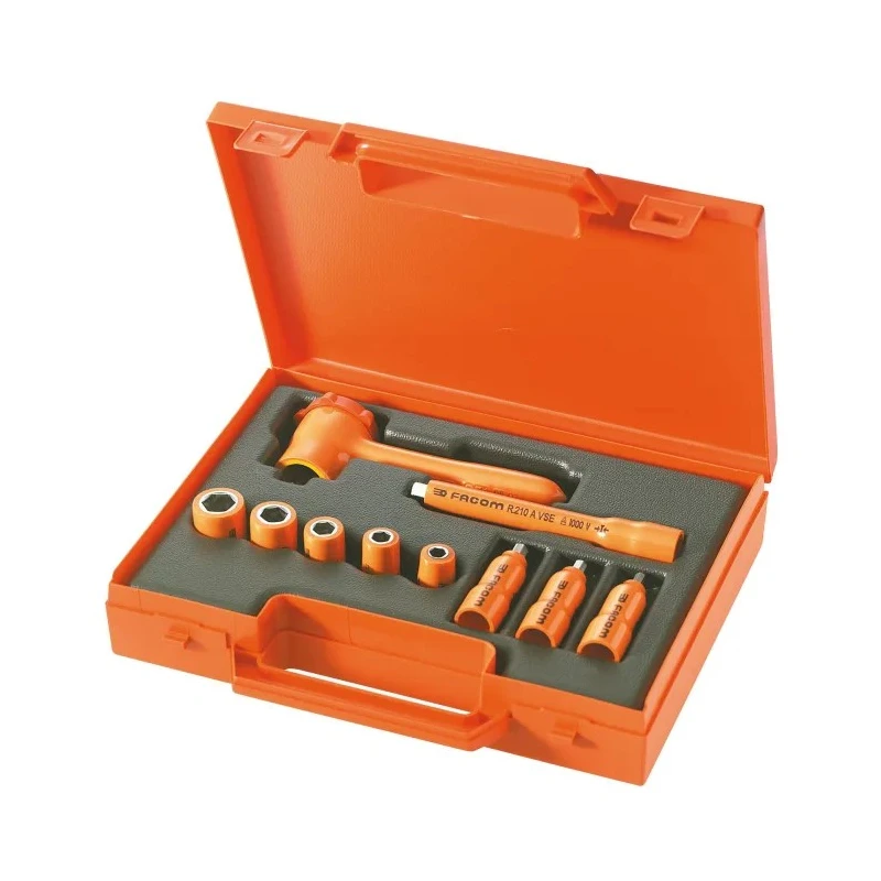 Facom 10-Piece 1/4 in 6 Point Insulated Tool Set VDE 1000V Approved R.400AVSE