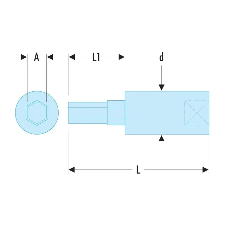 Facom 1/4 in Drive 10 mm Bit Square Socket, Bright Chrome with Phosphate Finish, 37mm Overall Length RT.10