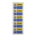 RS PRO Vinyl Safety Label Danger Isolated Before Removing Cover Text 40mm x 60mm 776-0951