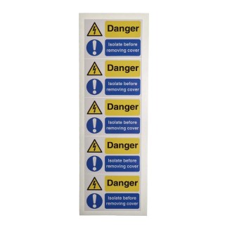 RS PRO Vinyl Safety Label Danger Isolated Before Removing Cover Text 40mm x 60mm 776-0951