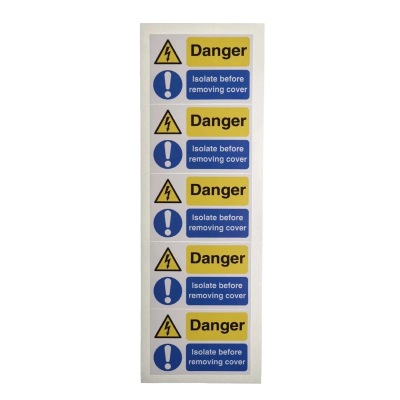 RS PRO Vinyl Safety Label Danger Isolated Before Removing Cover Text 40mm x 60mm 776-0951