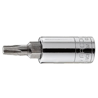 Facom 1/4 in Drive 5.49 mm Torx Square Chrome Vanadium Steel Socket 37mm Length RX.30