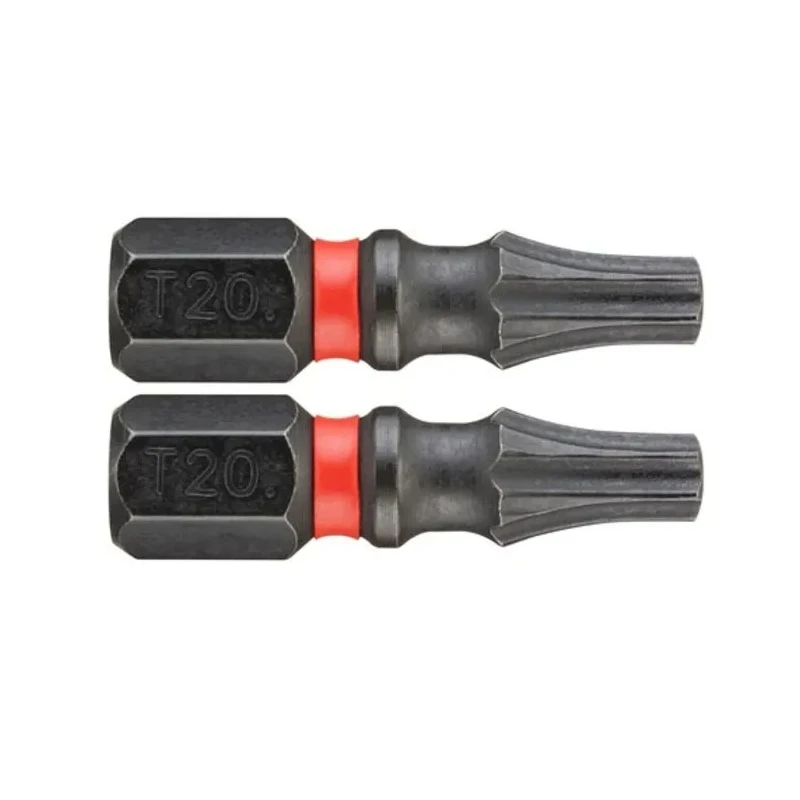 Facom Torx Drive Screwdriver Bit 6.35 mm Tip T20 Size 47.5 mm Overall Length 2-Piece Set ENX.120