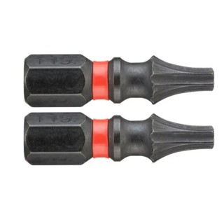Facom Impact FlexTorq Torx Screwdriver Bit 6.35 mm Hex Drive, T15 Size, 47.5 mm Overall Length, 2-Piece Set ENX.115