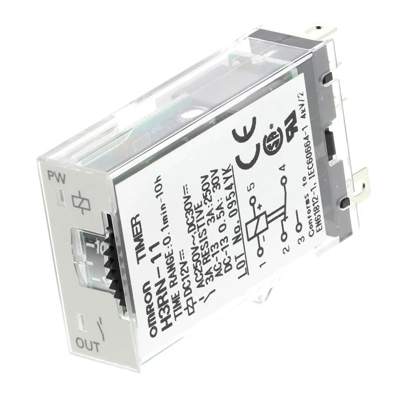Omron Multifunction Panel Timer Relay 1-Contact SPDT Switch, 12 V DC/AC, 0 to 60 min Time Range H3RN