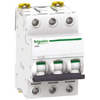 Schneider Electric Acti9 iC60N Miniature Circuit Breaker, 3-Pole, 2A, Type C, 440V AC, 180V DC, 6 kA Breaking A9F74302