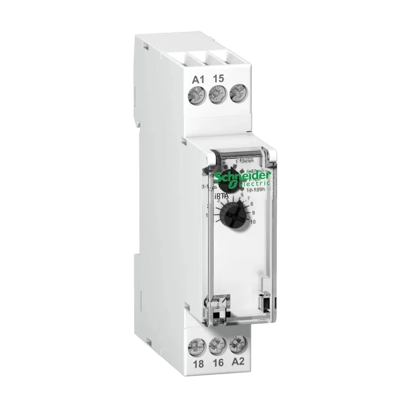 Schneider Electric IRTA Series DIN Rail Timer Relay, 24 V dc/24 V ac, 240 V ac, 0.1 to 360000 s, SPDT Switch A9E16065