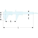 Facom Caliper Metric Vernier 200 mm Measurement Capacity Analogue Display 805.2