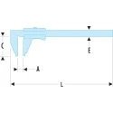 Facom Digital Caliper 200 mm Measurement Capacity, Metric, Analogue Display 805.M