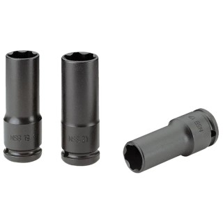 Facom 3-Piece 1/2 in Hexagon Long Impact Socket Set NSB.3