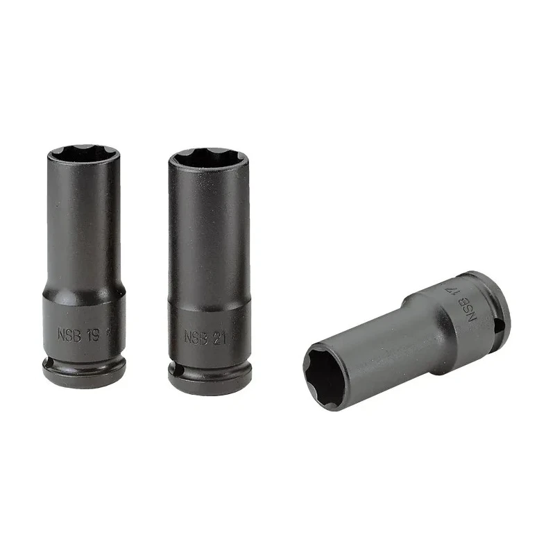 Facom 3-Piece 1/2 in Hexagon Long Impact Socket Set NSB.3