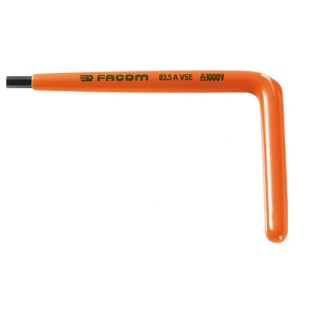 Facom L Metric Hex Key, Hex Size 12 mm, Long Arm, Insulated Steel 83.12AVSE