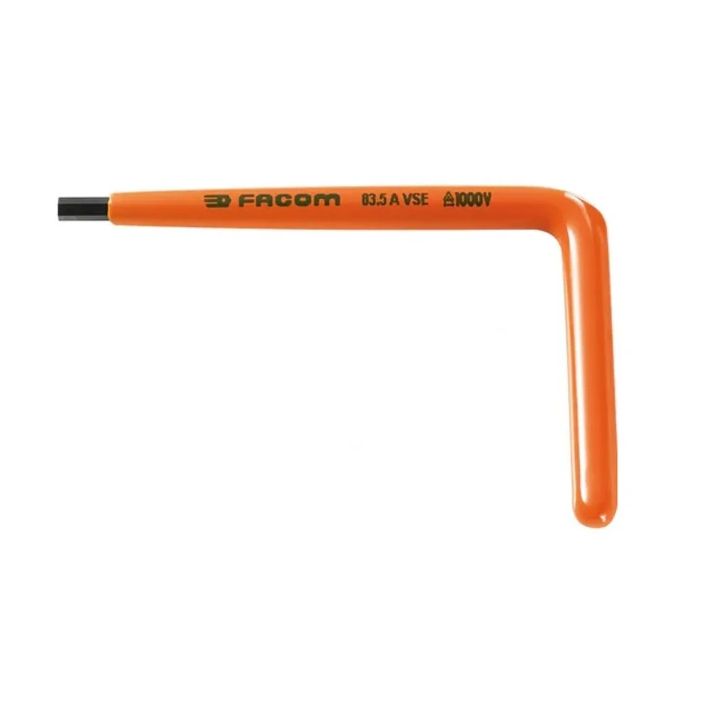 Facom L Metric Hex Key, Hex Size 12 mm, Long Arm, Insulated Steel 83.12AVSE