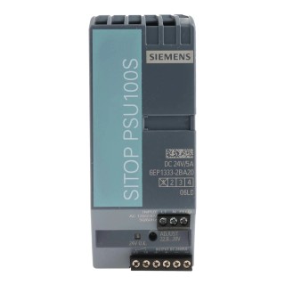 Siemens SITOP PSU100S Switched Mode DIN Rail Power Supply 264V AC Input 28V DC, 5 A Output, 144W Power Rating 6EP1333-2BA20