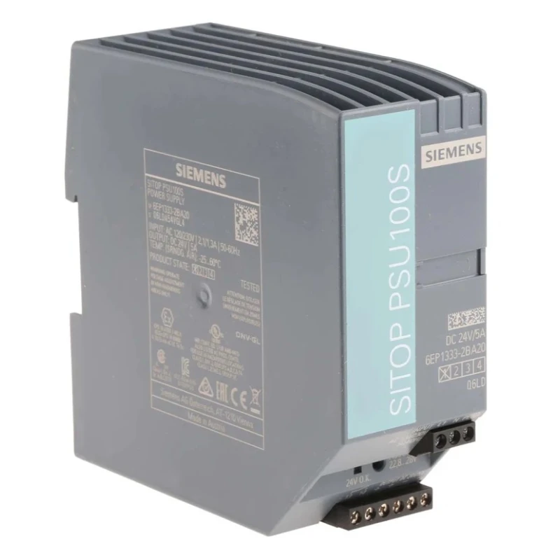 Siemens SITOP PSU100S Switched Mode DIN Rail Power Supply 264V AC Input 28V DC, 5 A Output, 144W Power Rating 6EP1333-2BA20