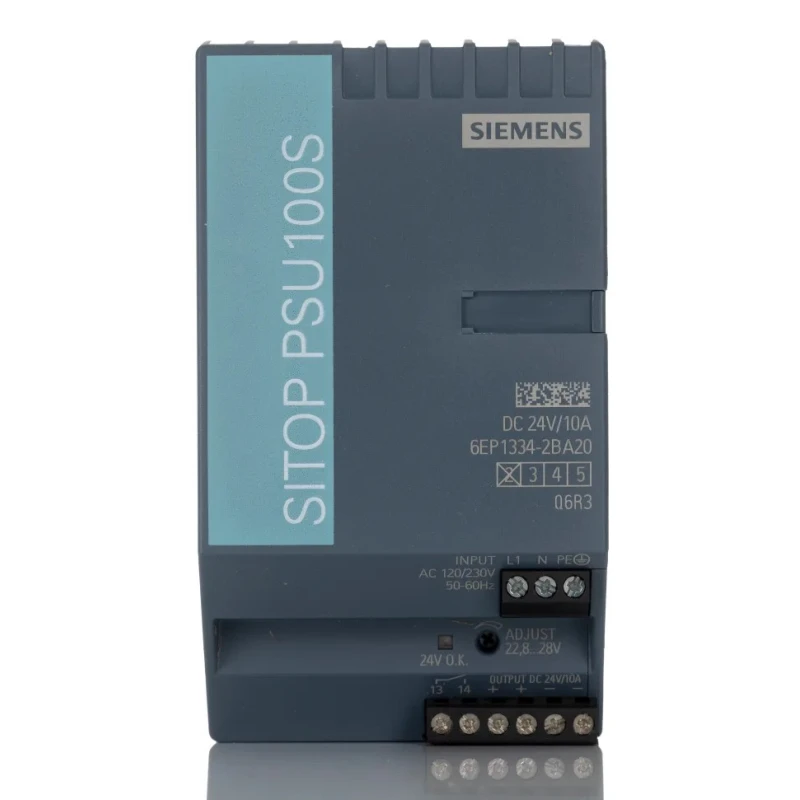 Siemens SITOP PSU100S Series Switched Mode DIN Rail Power Supply 28V DC, 10A Output, 288W Power, 264V AC Input 6EP1334-2BA20