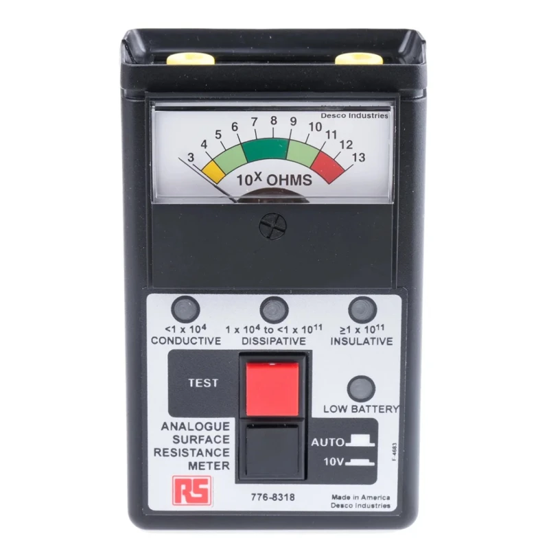 RS PRO Surface ESD Tester Portable Analogue 9V Battery Powered EPA Compliance 776-8318