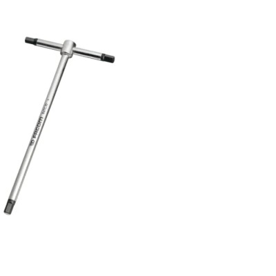 Facom T Metric Hex Key, Hex Size 12 mm, Long Arm, Chrome Vanadium Steel, Chrome Finish 84TC.12