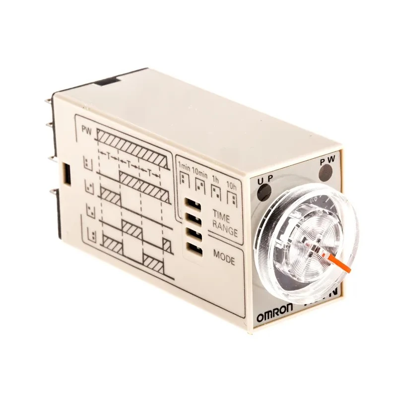 Omron DIN Rail, Panel Mount Timer Relay 2-Contact DPDT 200-230 V AC 0.1 min to 10 h Multifunction H3YN