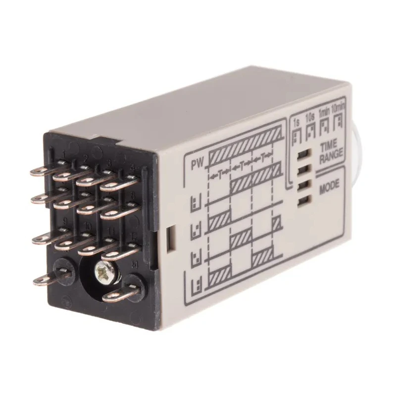 Omron Multifunction DIN Rail and Panel Mount Timer Relay, 4-Contact 4PDT, 24 V DC/AC, Time Range 0.1s to 10min H3YN