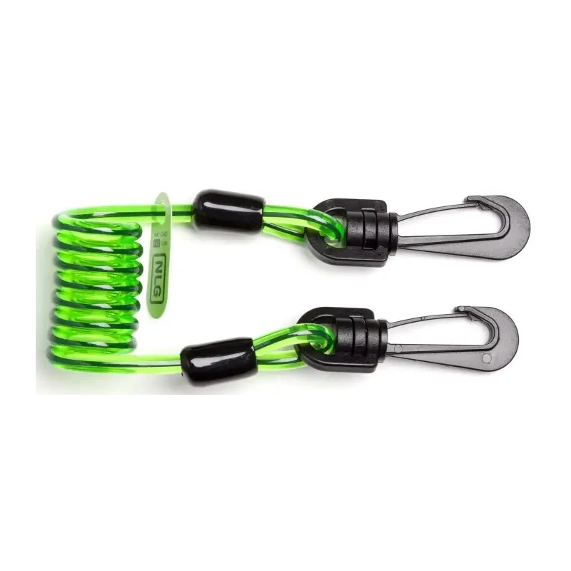 Never Let Go Short Polyurethane Outer Stainless Steel Tool Lanyard 1kg Capacity 4m Length Coil Style 101376