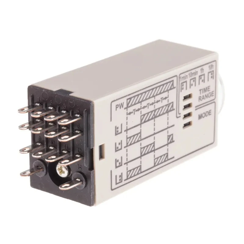 Omron H3YN Series Multifunction 4-Contact DIN Rail Panel Mount Timer Relay 200 to 230 V AC, 0.1 min to 10 h 