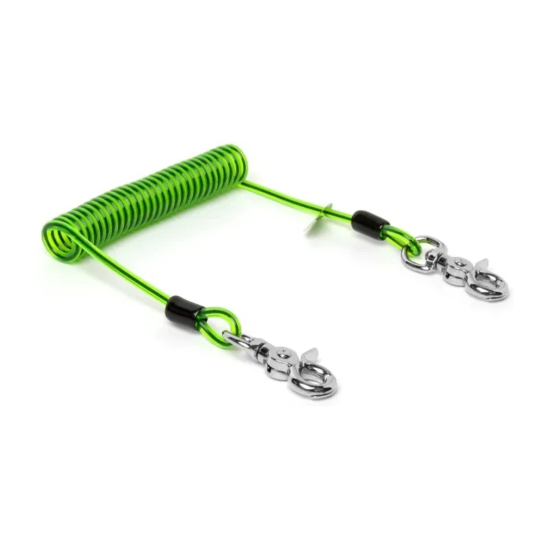 Never Let Go Extended Coil Tool Lanyard 14-210 cm Polyurethane Outer Stainless Steel 3 kg Weight Capacity 101476