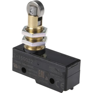 Omron Z Series Roller Plunger Limit Switch, SPDT, IP00, Thermosetting Resin Housing, 500V AC, 15A Z-15GQ22