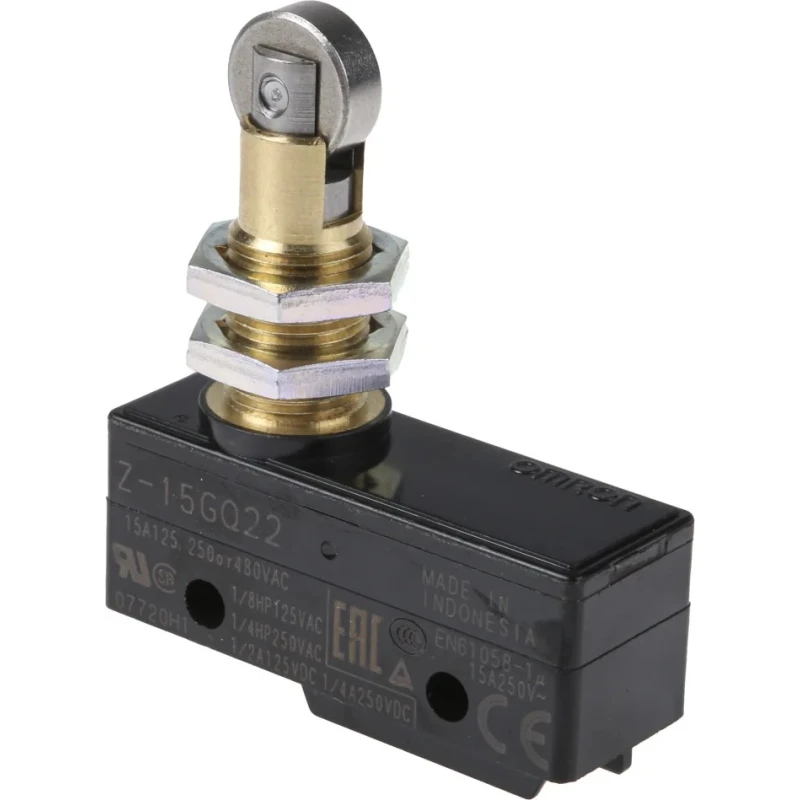 Omron Z Series Roller Plunger Limit Switch, SPDT, IP00, Thermosetting Resin Housing, 500V AC, 15A Z-15GQ22