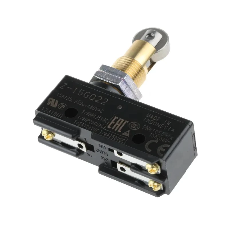 Omron Z Series Roller Plunger Limit Switch, SPDT, IP00, Thermosetting Resin Housing, 500V AC, 15A Z-15GQ22