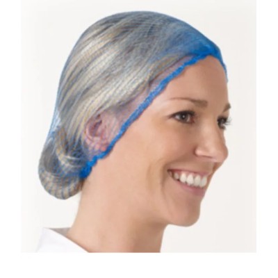 Hairtite Disposable Polypropylene Blue Hair Net for Food and Industrial Applications H0531