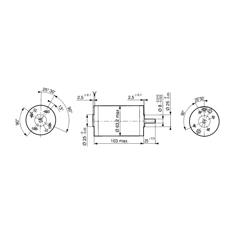 Crouzet Brushed DC Motor, 50 W, 24V dc, 170 mNm Torque, 2770 rpm, 8 mm Shaft Diameter 82830502