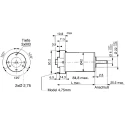 Crouzet Brushed DC Motor, 22W, 24V DC, 70 mNm Torque, 3070 RPM, 6 mm Shaft Diameter 82800502