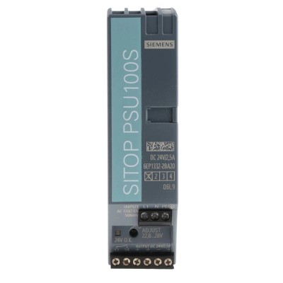 Siemens SITOP PSU100S Switched Mode DIN Rail Power Supply 264V AC Input 28V DC, 2.5 A Output, 60 W PSU100S