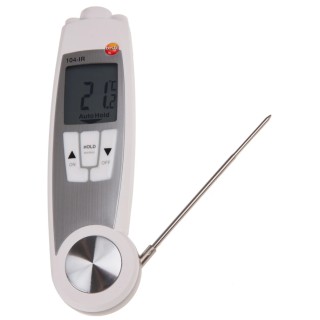 Testo Infrared Thermometer 104-IR, -30 °C to 250 °C Measurement Range, 0.1 °C Resolution, Adjustable Emissivity 0560 1040