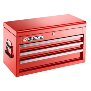 Facom 3 Drawer Tool Chest Metal Storage Cabinet with Aluminium Handles Centralized Lock System BT.C3TA