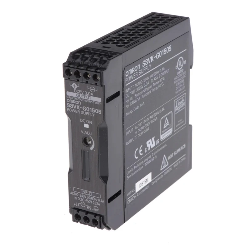 Omron S8VK-G Switched Mode DIN Rail Power Supply 1 Phase 100-350V AC/DC Input 5V DC 3A Output 15W 