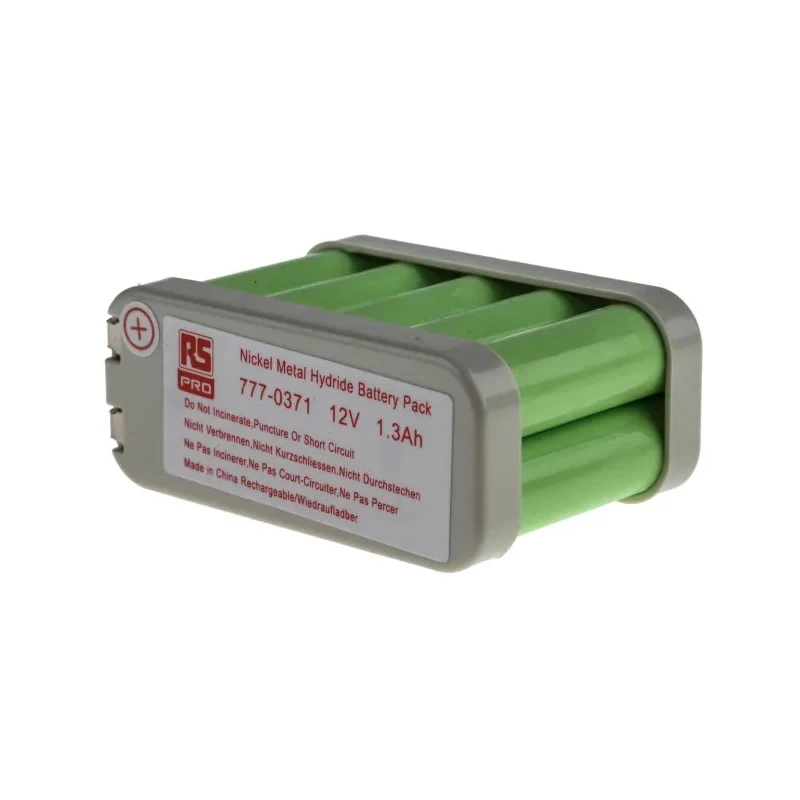 RS PRO 12 V NiMH Rechargeable Battery Pack 10 Cells 1.3 Ah Capacity 60°C Max Operating Temperature 777-0371