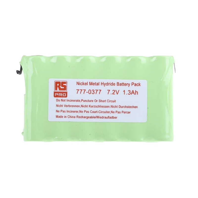 RS Pro 7.2 V Nickel Metal Hydride Rechargeable Battery Pack 6 Cells 1300 mAh 777-0377