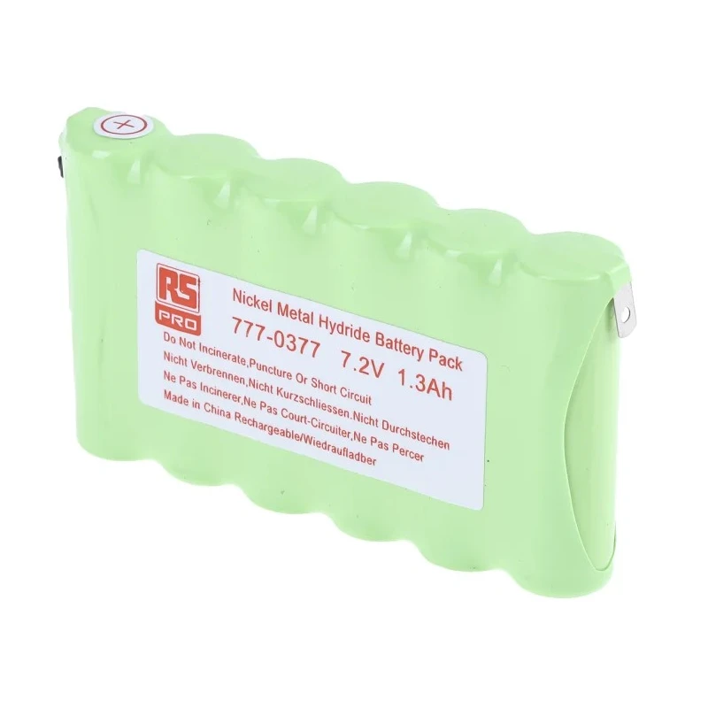 RS Pro 7.2 V Nickel Metal Hydride Rechargeable Battery Pack 6 Cells 1300 mAh 777-0377