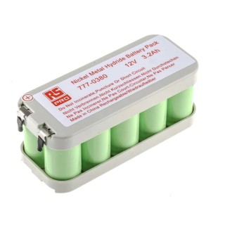 RS Pro 12 V Nickel Metal Hydride Rechargeable Battery Pack 3.2 Ah 10 Cells 777-0380