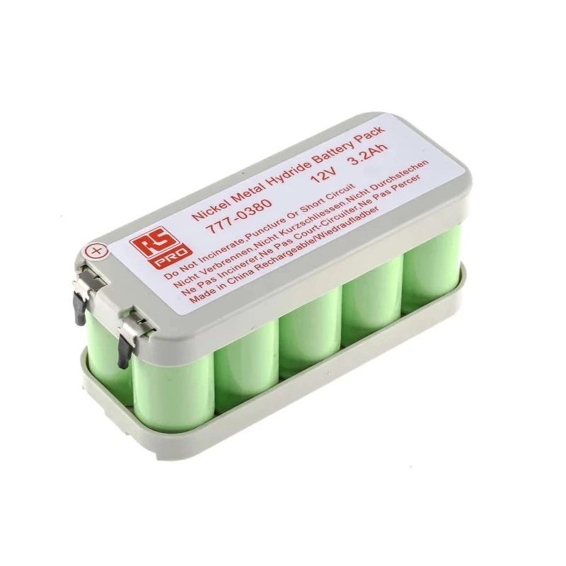 RS Pro 12 V Nickel Metal Hydride Rechargeable Battery Pack 3.2 Ah 10 Cells 777-0380
