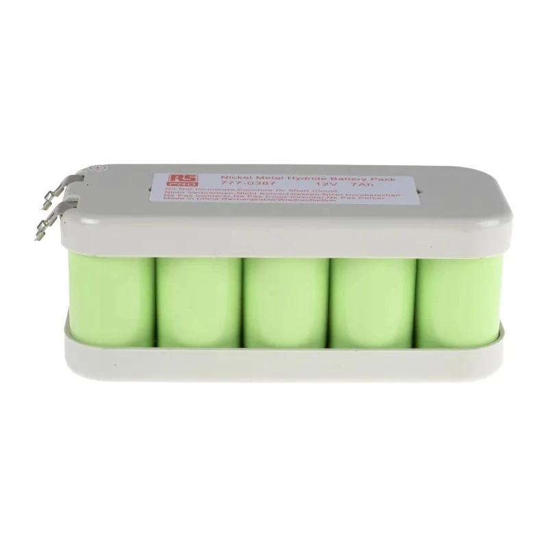 RS PRO 12 V Nickel Metal Hydride Rechargeable Battery Pack 7Ah 10 Cells Tags Termination 777-0387